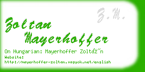 zoltan mayerhoffer business card